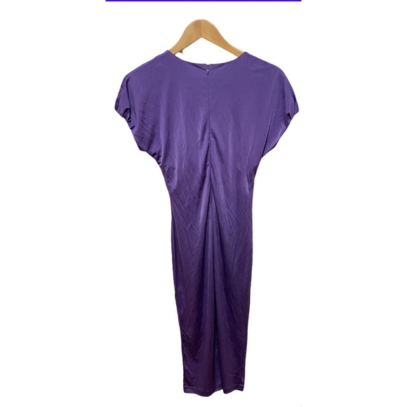 Gorgeous Purple Hugo Boss Ruched MIDI Dress - Picture 6 of 9